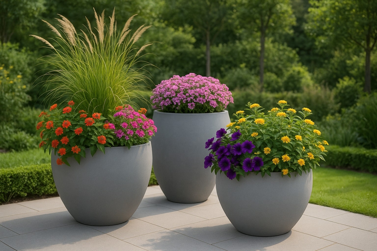 Which flowers to choose for large garden pots?