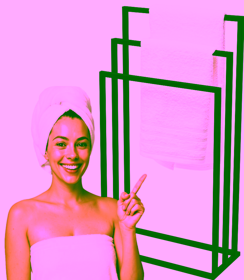 Towel rack. 3 arm bathroom hanger