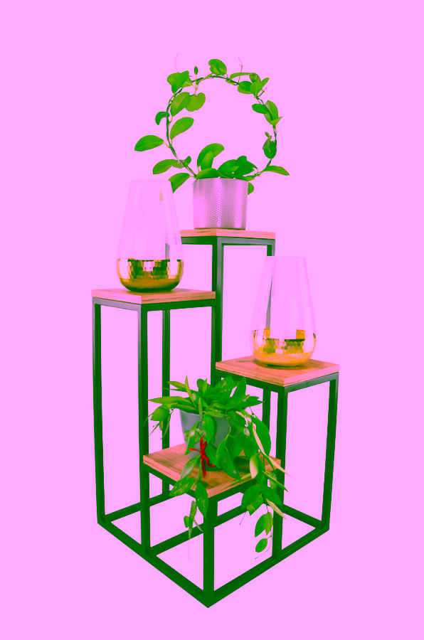Metal stand for 4 plants