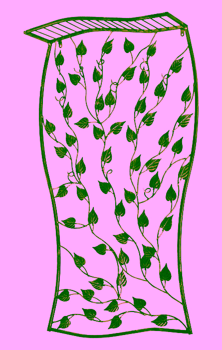 Metal dressing table. Wall hanger with leaves