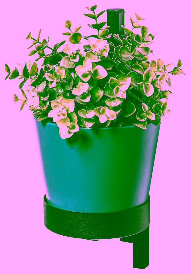 Metal wall flower bed. Minimalist flower holder