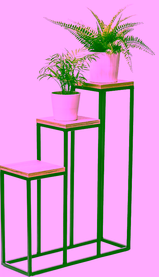 Metal stand with 3 shelves. Flowerbed - horizontal