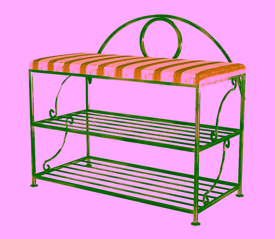 Double shoe shelf pouffe