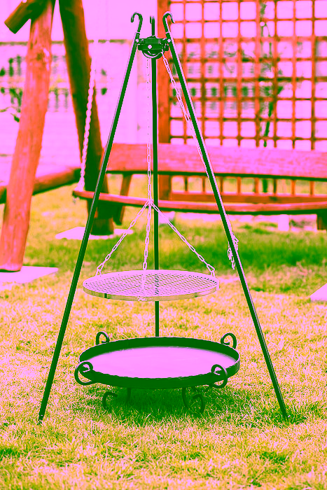 Barbecue set. Free-standing garden grill