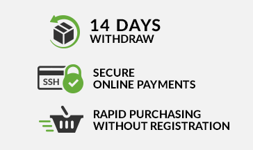 Secure withdraw; secure online payments; rapid purchasing without registration.